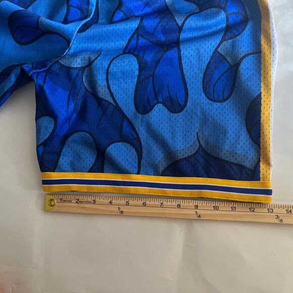 Aaron Kai -Collect & Select Swingman Shorts Men’s Large Golden State Blue yellow - Picture 10 of 14